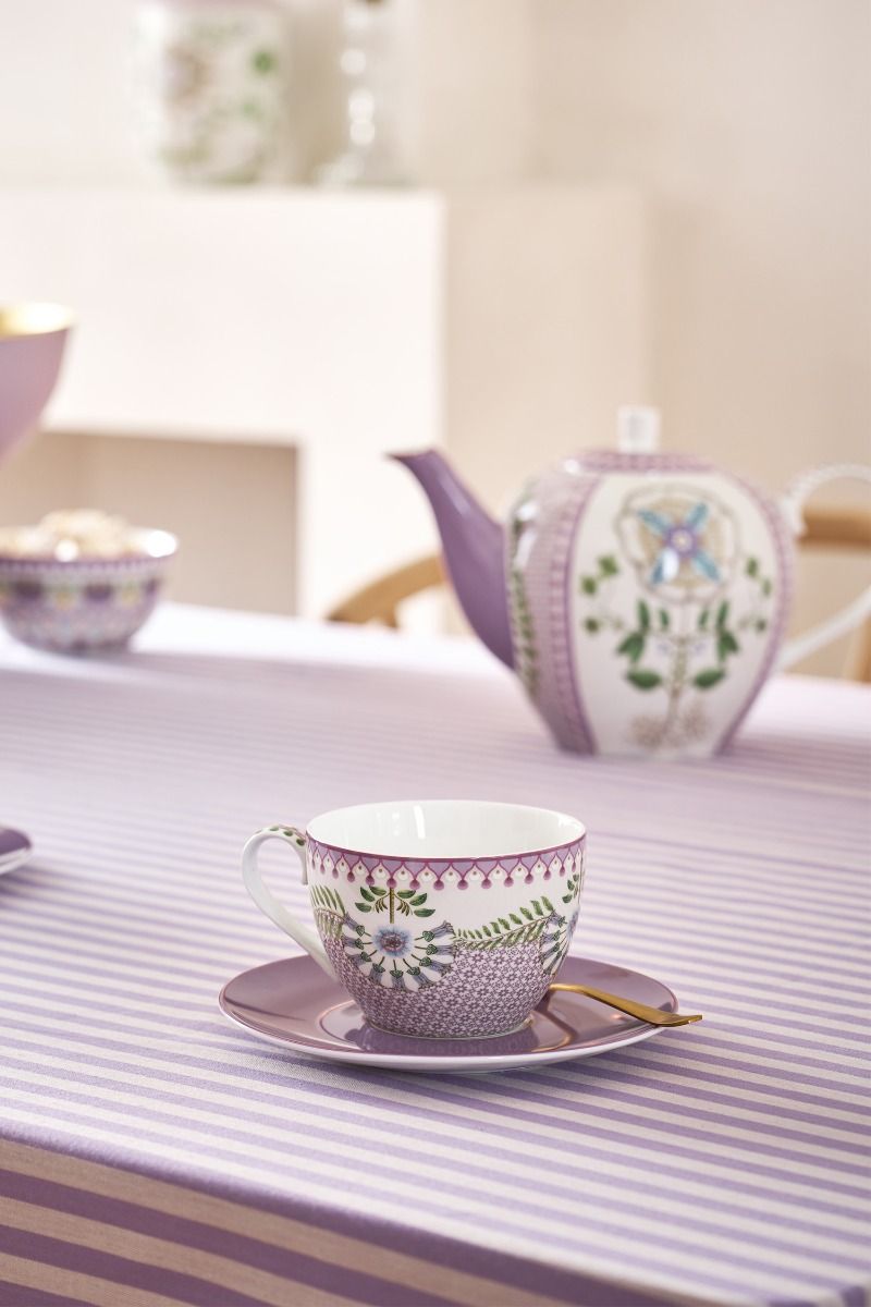 Tasse mit Unterteller 2er Set Lily & Lotus