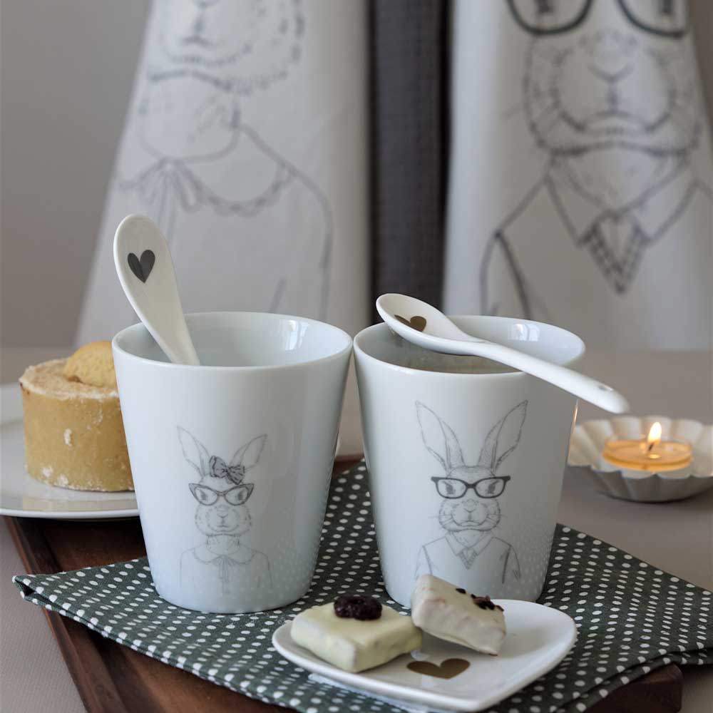 Happy Mug Hipster Bunny He