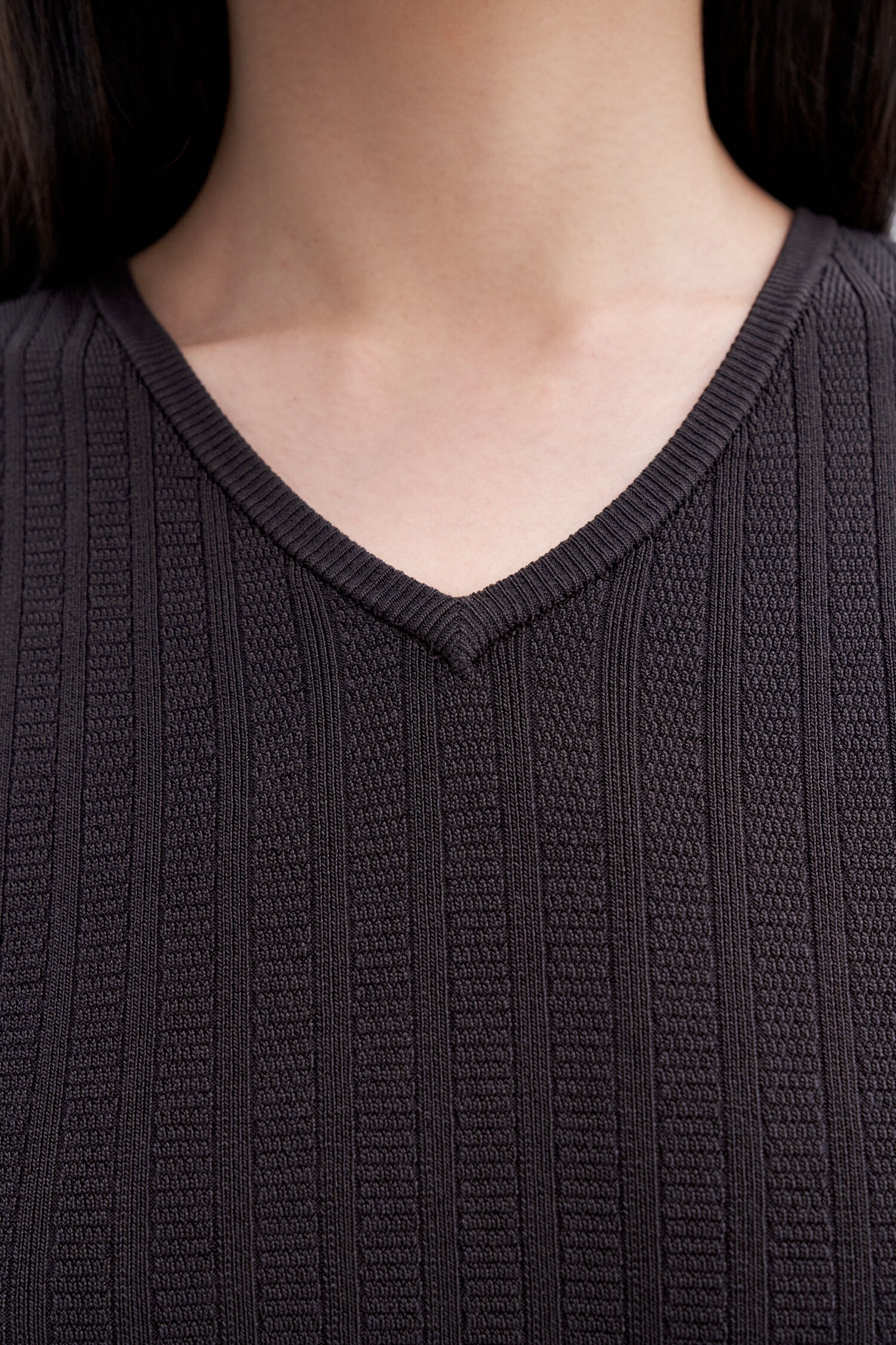 Kleid V-Neck Knit dark oak