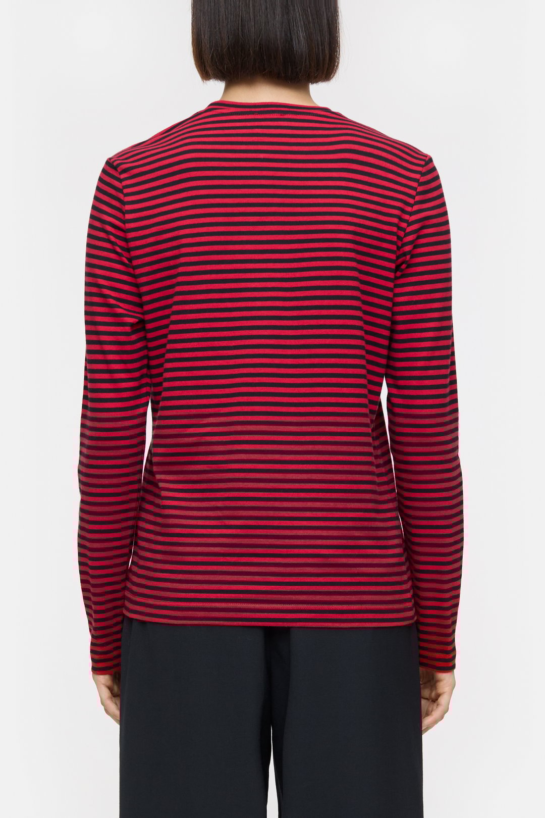Shirt langarm gestreift chili peper red/ black
