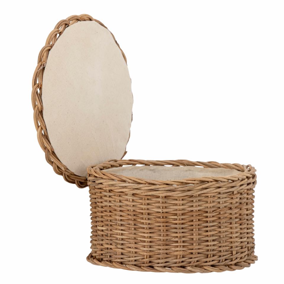 Korb Rattan mit Deckel natur