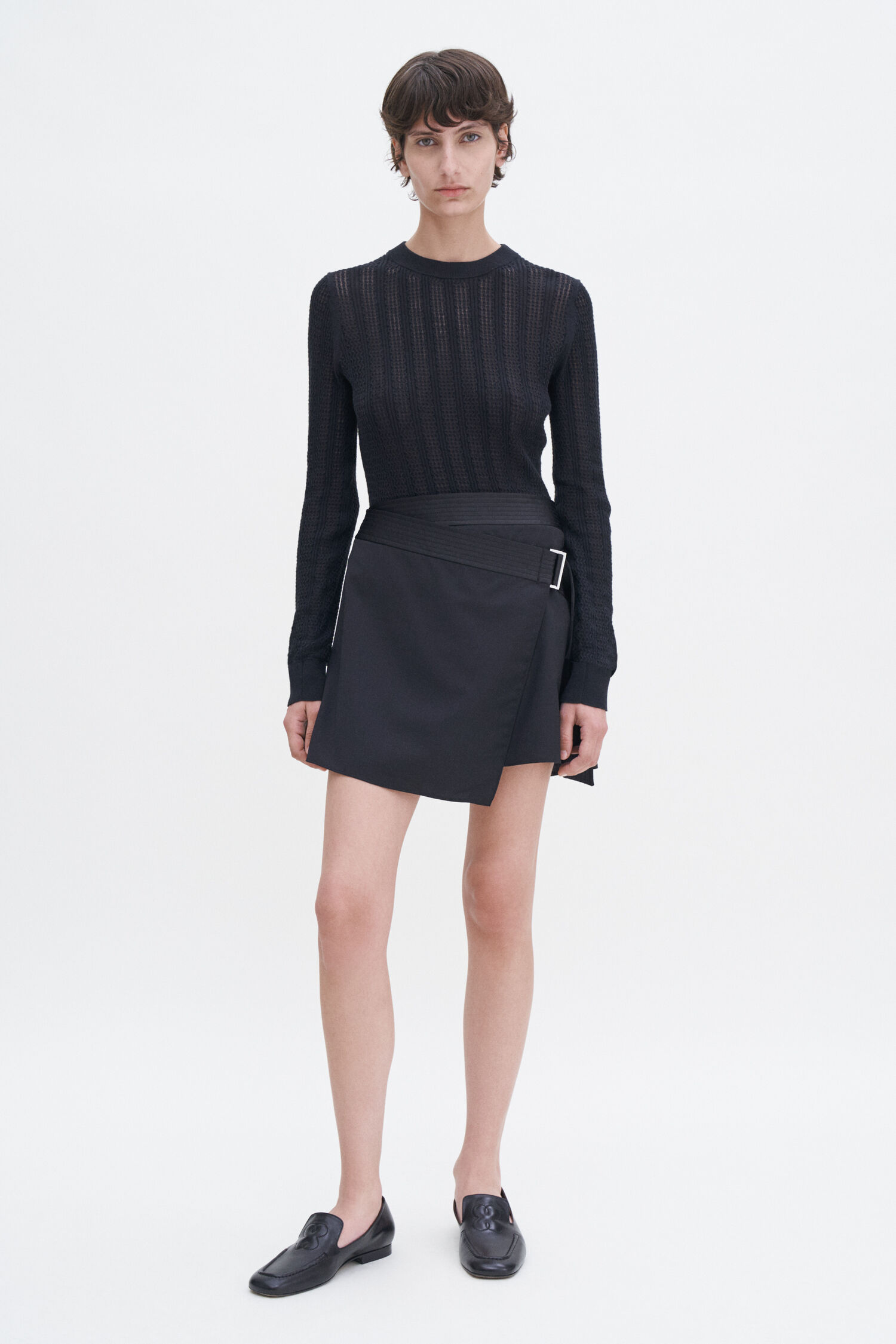 Top Lace Baumwollstrick black