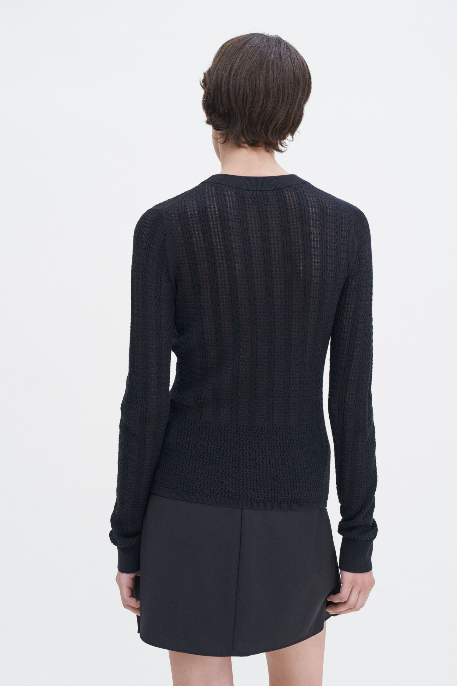 Top Lace Baumwollstrick black