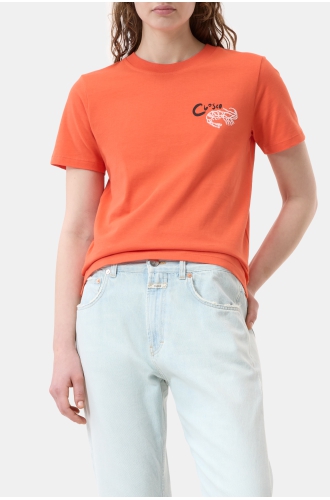 T-Shirt Embroidered washed red