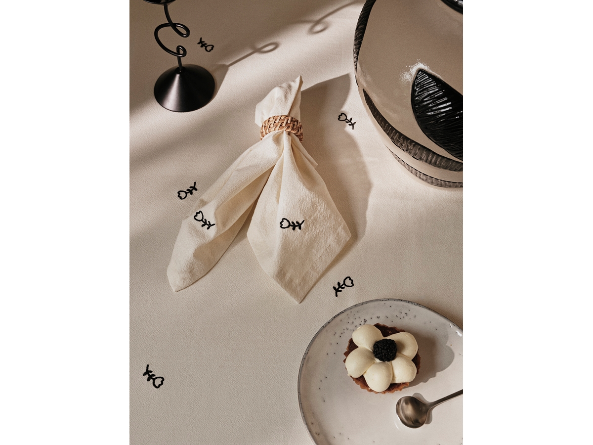 Stoffserviette Mai black/off white
