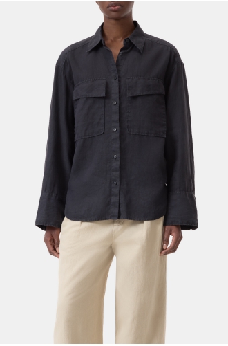 Leinenbluse black