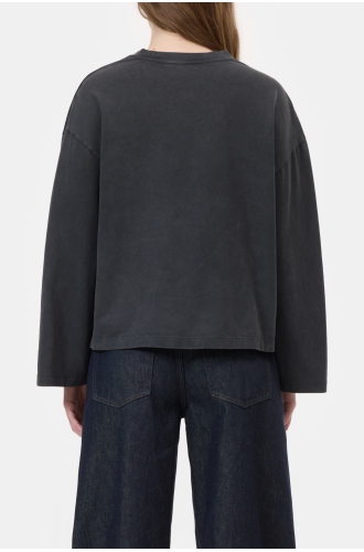 Shirt langarm Crewneck black