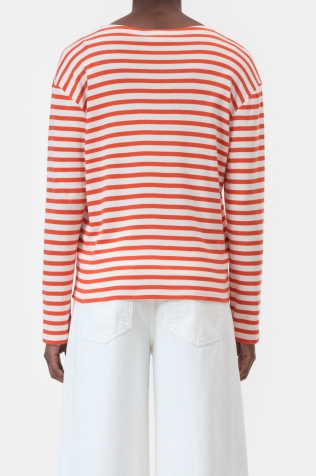 Langarmshirt gestreift Coral red