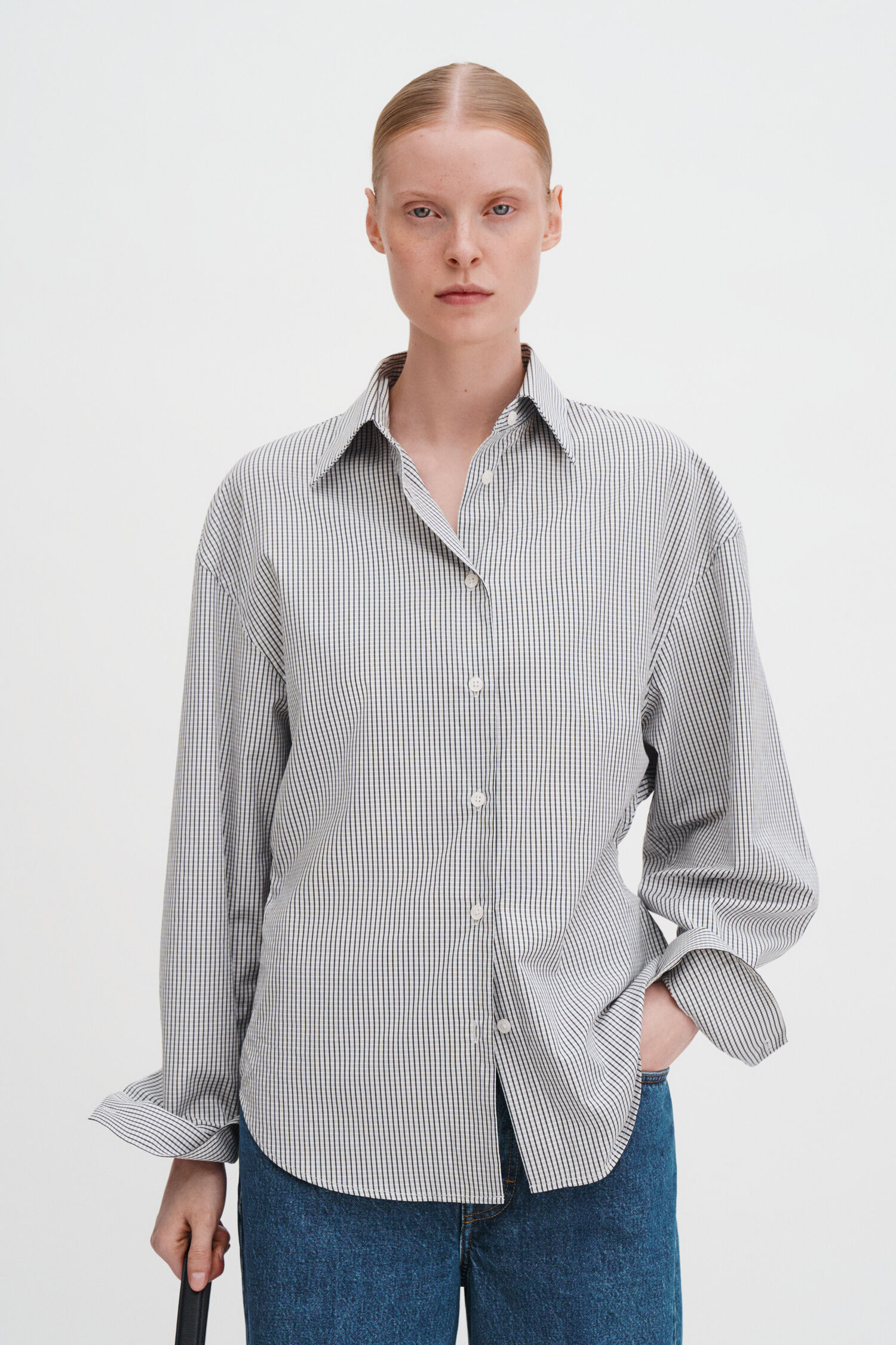 Bluse Hourglass Microcheck Shirt white/ black