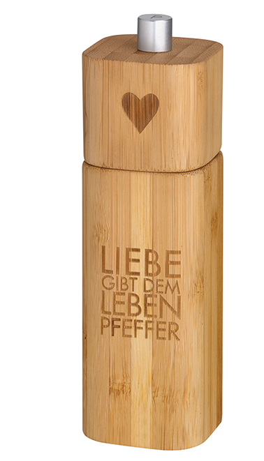 POESIE ET TABLE Pfeffermühle Liebe gibt dem Leben Pfeffer