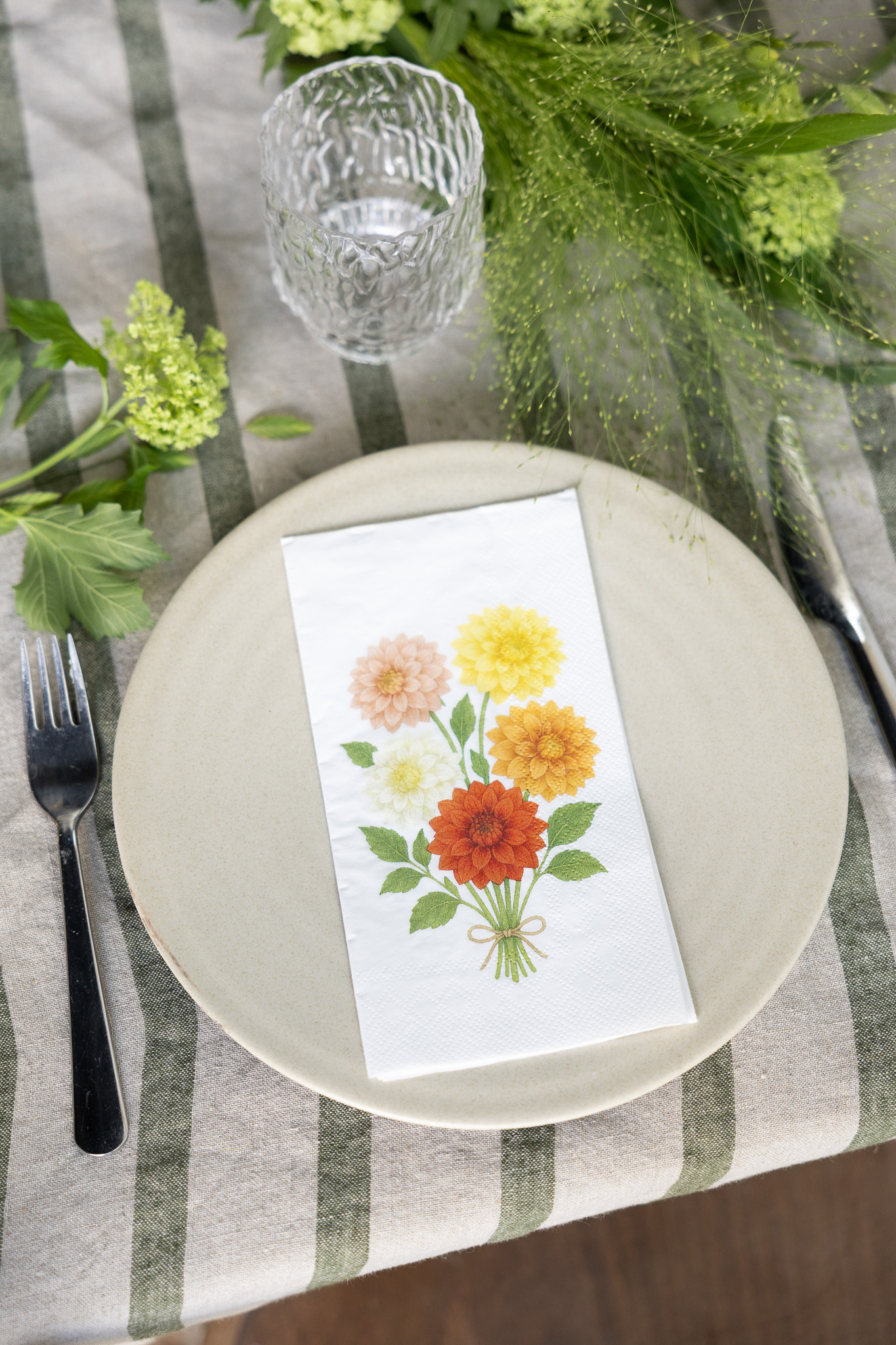 Servietten Blumenstrauß Dahlior