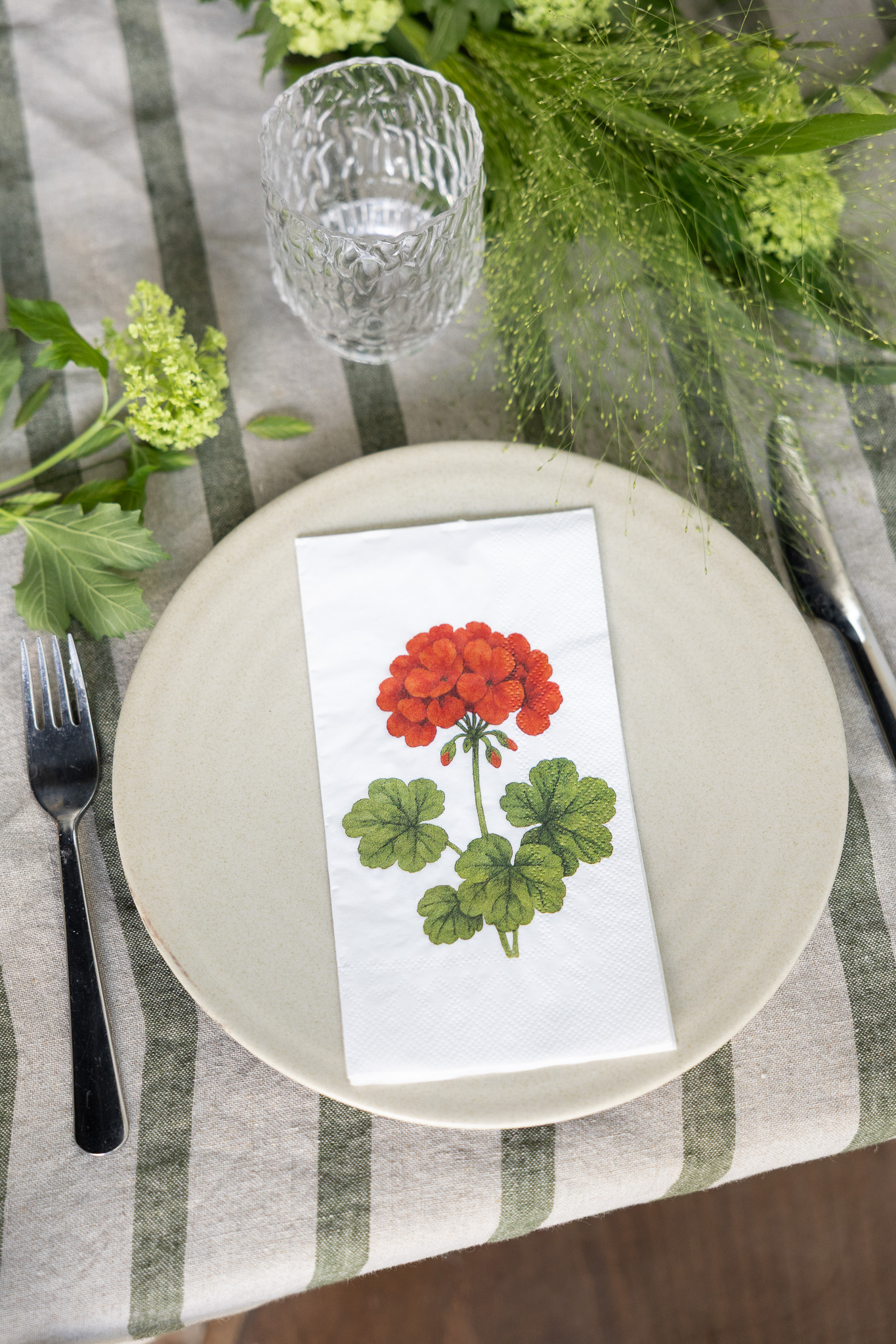 Servietten Blume Pelargon