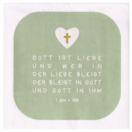 Serviette Gott ist die Liebe
