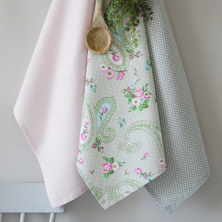 Geschirrtuch Paisley grey