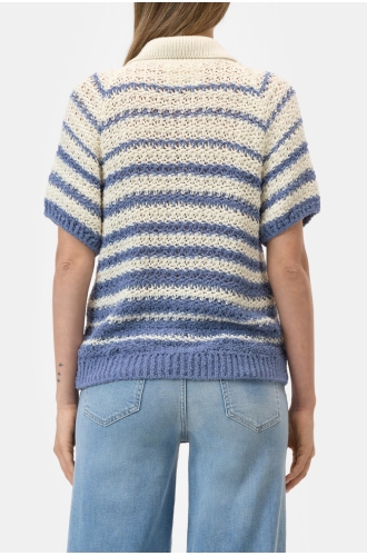 T-Shirt Polo Cardigan stone blue