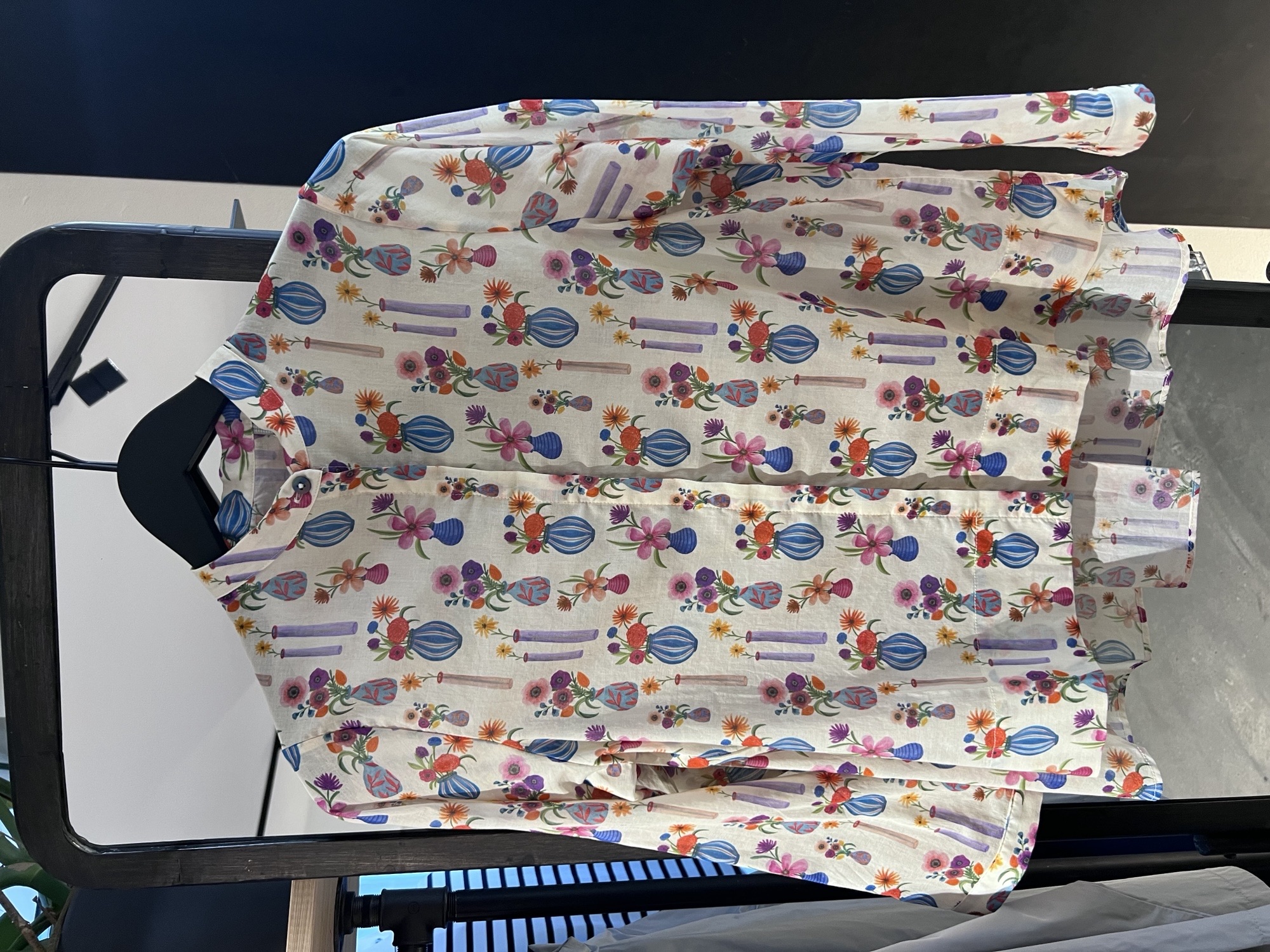 Bluse Bineta Flowers on white