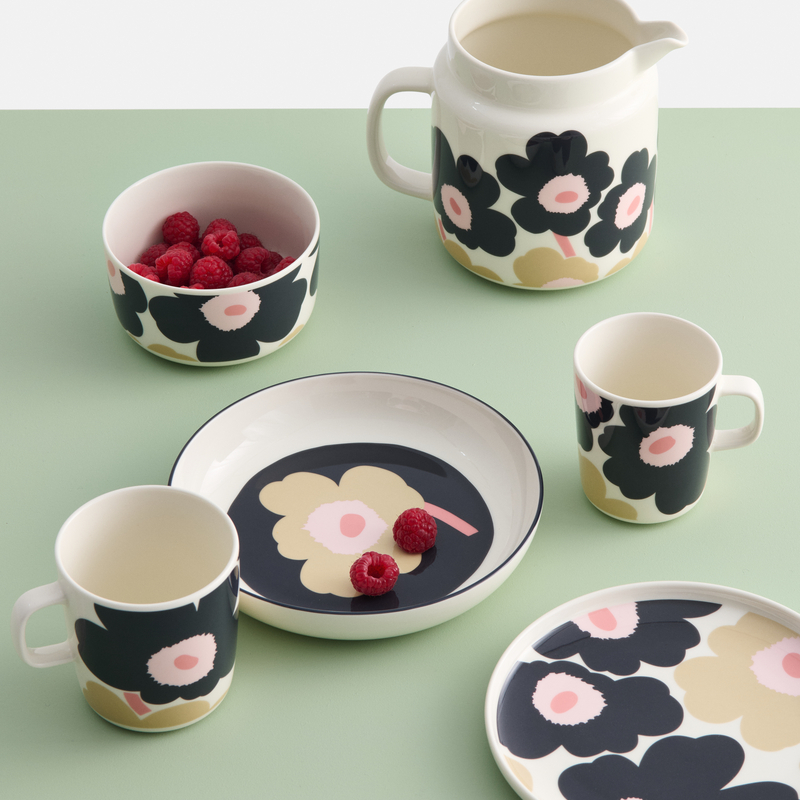 Tiefer Teller OIVA/ UNIKKO creme/anthrazit/sand/pink