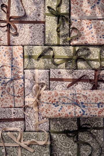 Geschenkpapier grünes Paisley