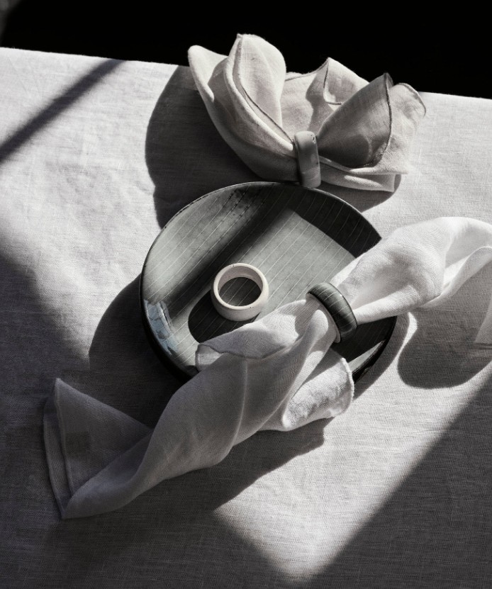 Stoffserviette Gracie pure white