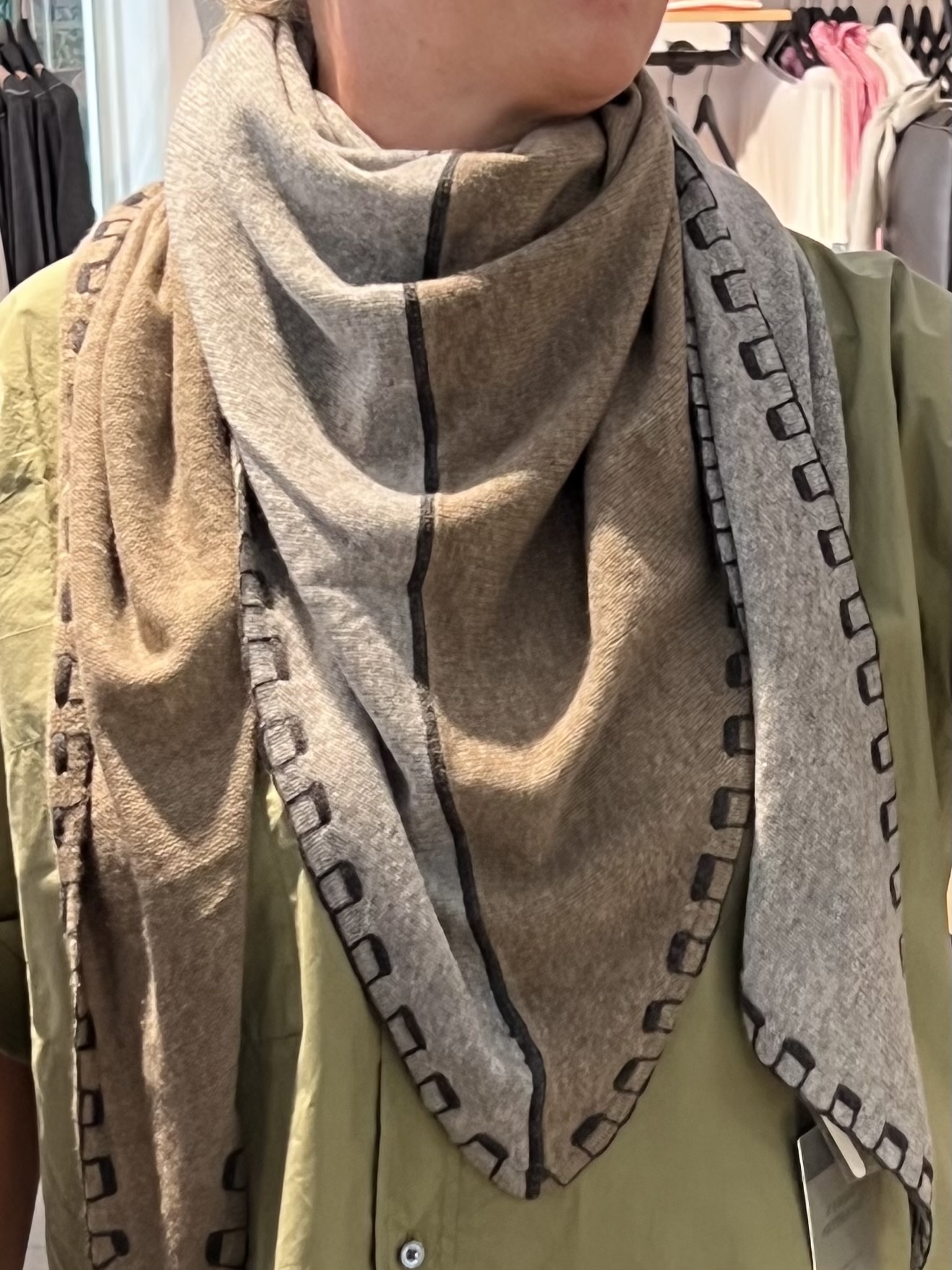 Kaschmirtuch Tomela eco walnut/ slate grey