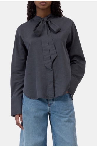 Bluse Bow grey melange