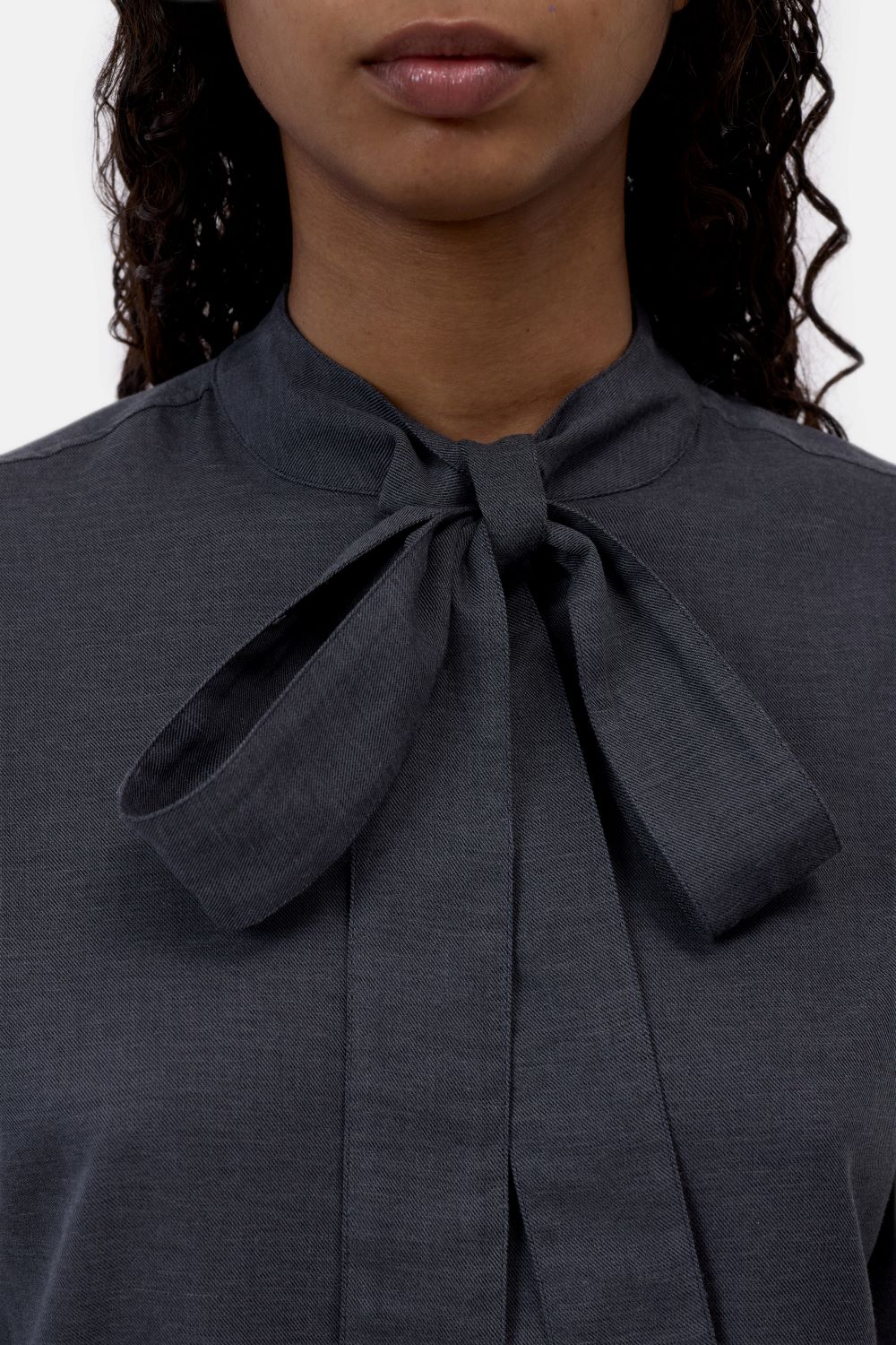 Bluse Bow grey melange