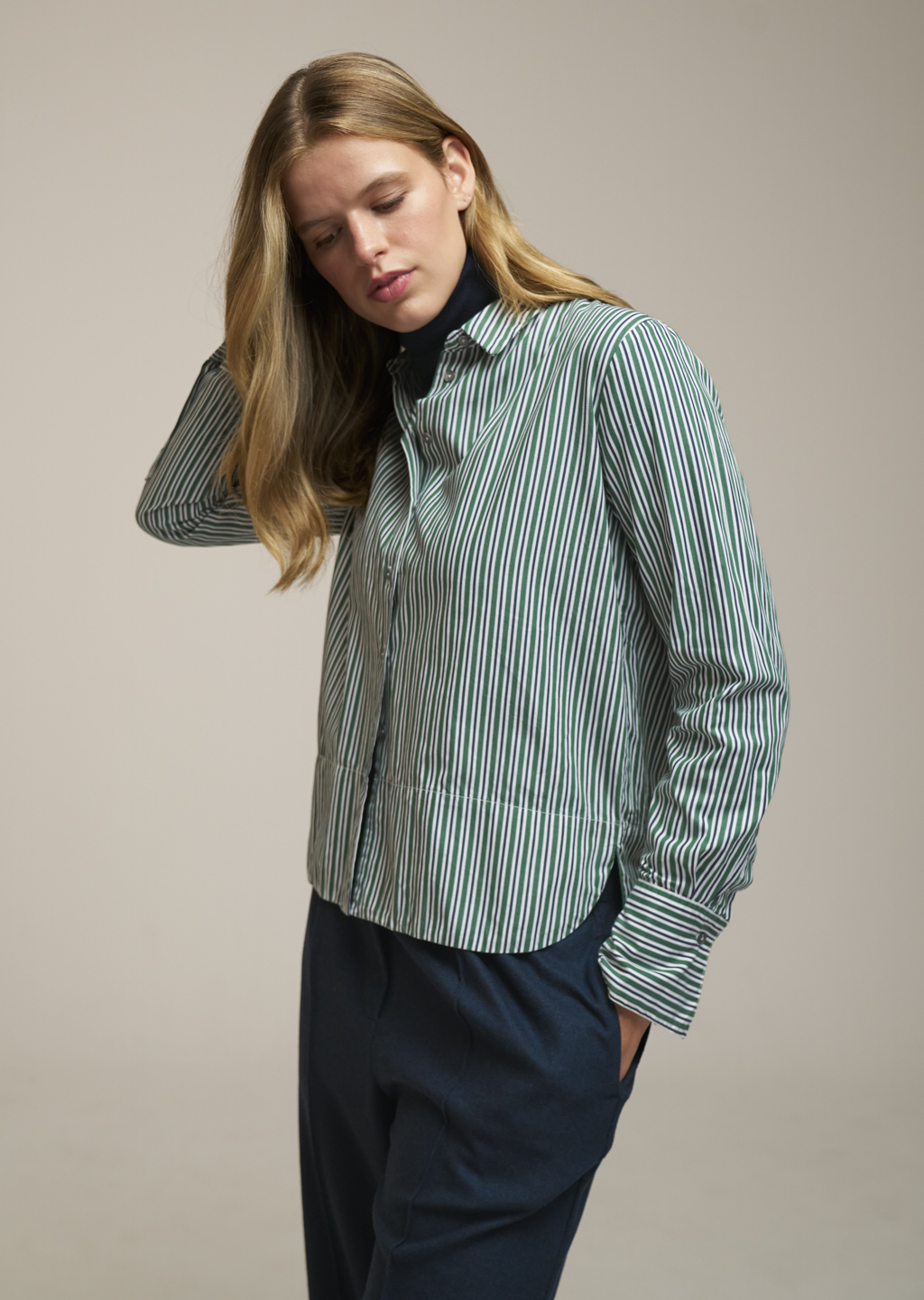 Bluse Silvy grün stripe