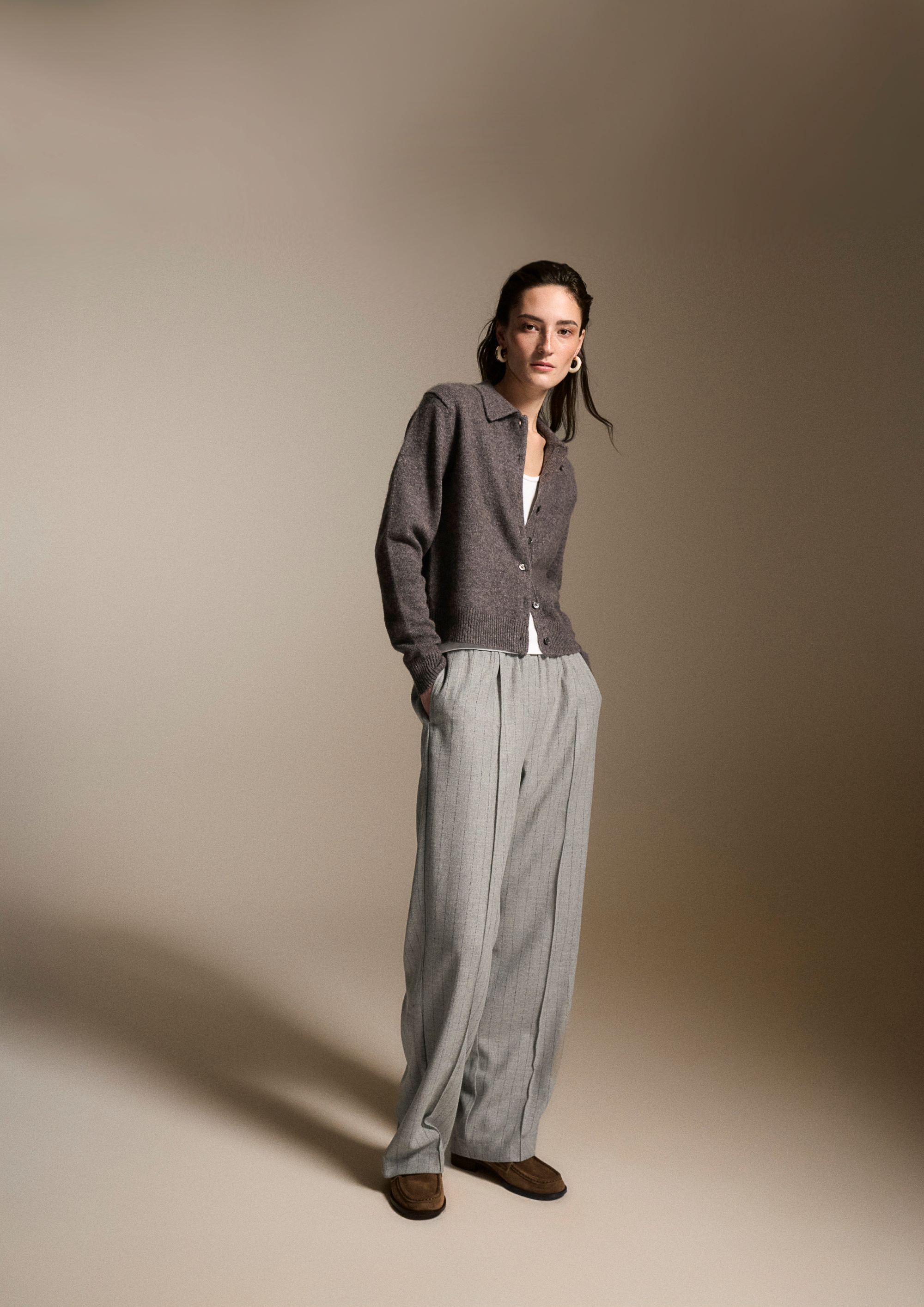 Cashmere Cardigan Gina braun meliert