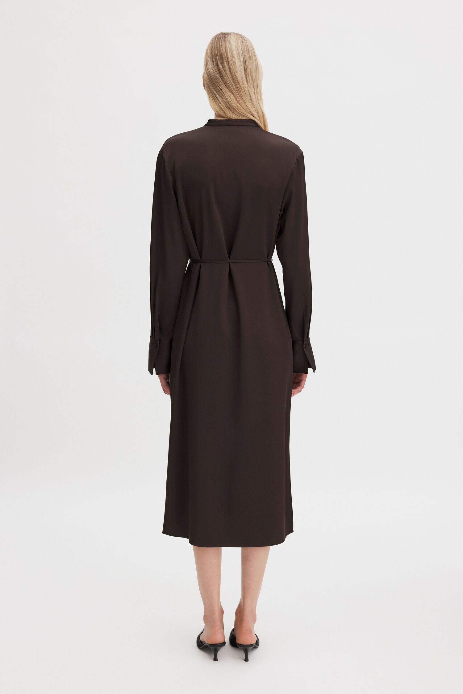 Kleid Half Placket Dark Chocolate