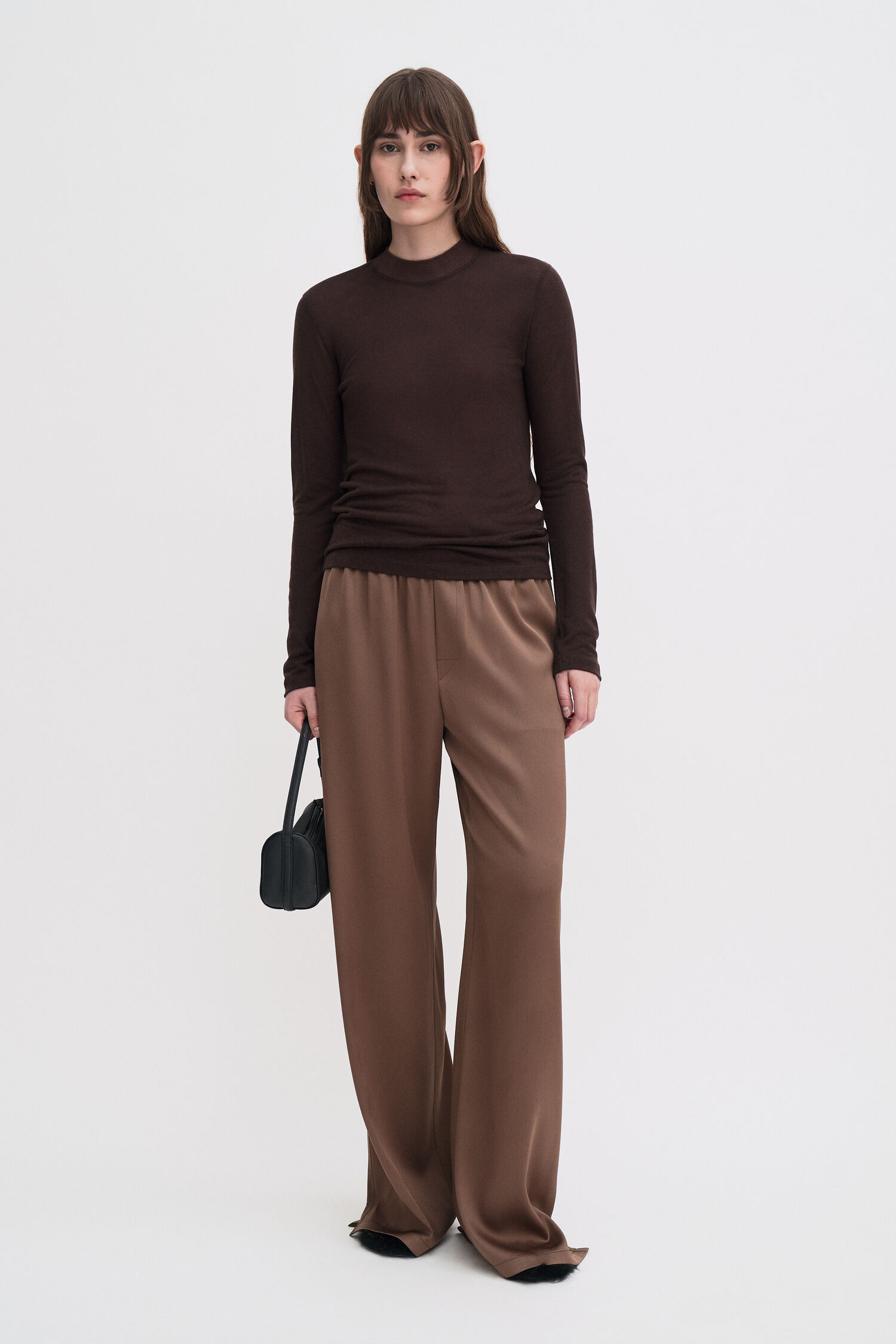 Shirt Lyocell mock neck Cashmere langarm