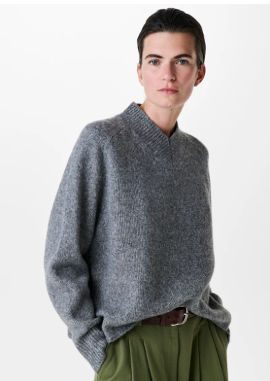Pullover Lambswool/Seide grey melange