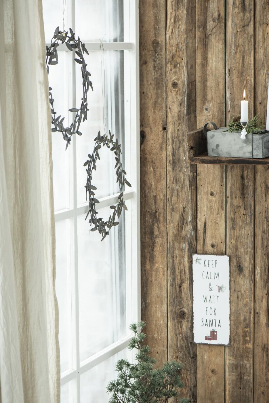 Metallschild "Keep calm & wait for Santa"