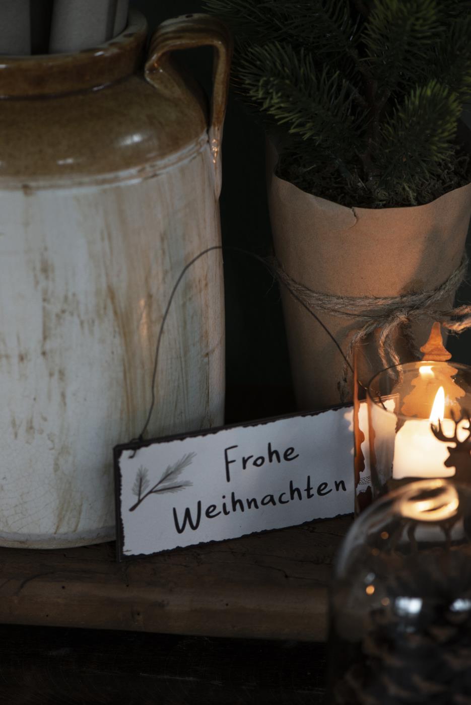 Metallschild "Frohe Weihnachten"